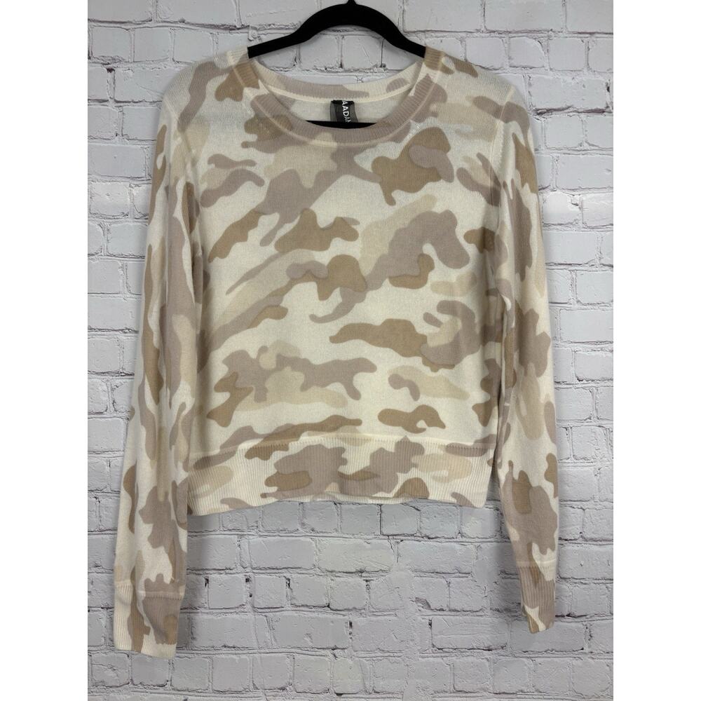 $235 EUC Naadam Cashmere Camouflage Sweater Neutrals Yarn Ivory Women's M
